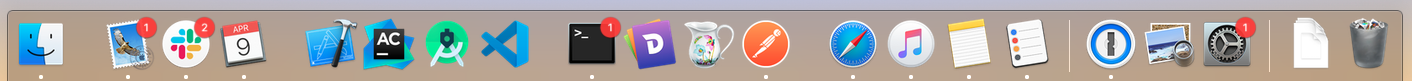 Grouped macOS Dock