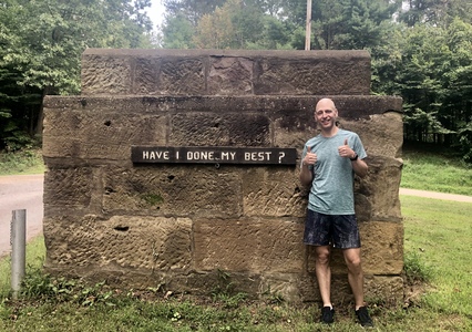 Sign at the exit of the Boyscout camp