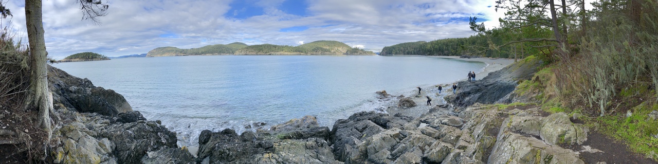 Panoramic image of Deception Pass on Whidbey Island